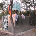 Outdoor Shower + Tub - Corrugated Panel Siding